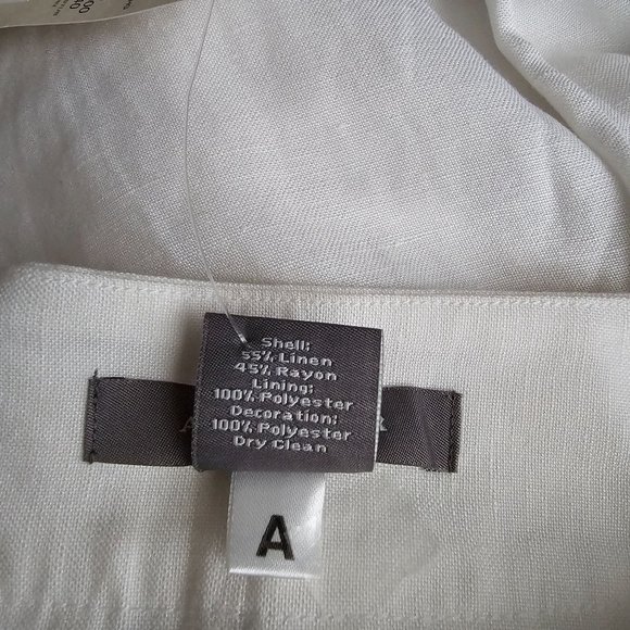 Ann Taylor Women's White/Black Floral Embroidered Pleated A-Line Skirt Size 4 - Picture 8 of 11